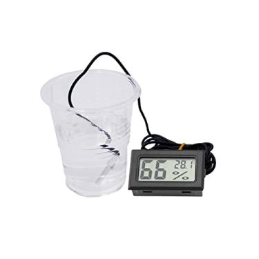 Imagem de Mini Thermometer Hygrometer, Embedded LCD Digital Temperature Humidity Meter Gauge Monitor with External Probe for Incubators, Brooders, Reptile Tank, Aquarium, Fish Tank