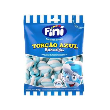 Imagem de Marshmallow Fini Recheado Torção Azul 80g