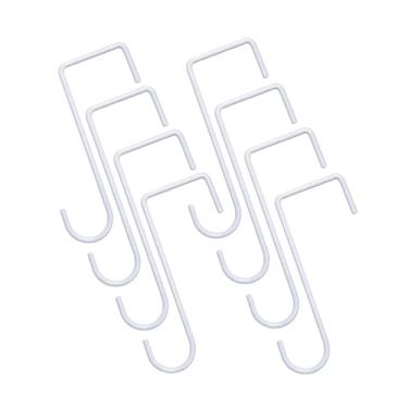 Imagem de IEUDNS 8x Ganchos de cerca, ganchos de cerca, de poste de piscina resistentes, de pátio, de plantas para ferramentas de jardim, alimentadores de pássaros, Branco 15cm