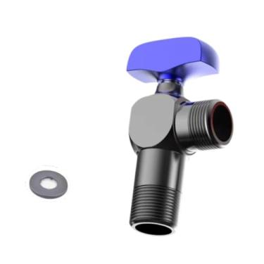 Imagem de IEUDNS Válvula de ângulo quente e fria, interruptor triangular, válvula de esfera de entrada de água quente e fria G1/2" para aquecedor de pia vaso, Azul