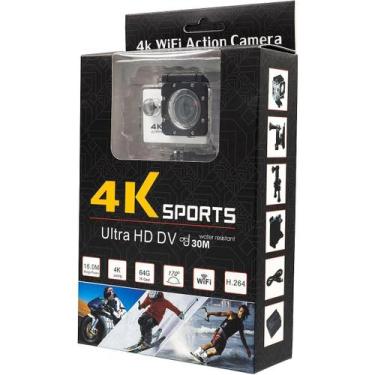 Imagem de Câmera Action Cam 4K WiFi  Ideal para Capacete, Esportes e Mergulho - 