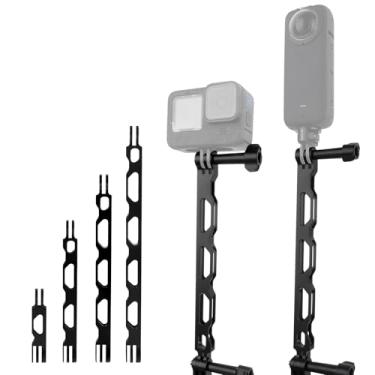 Imagem de Mechrig Kit de braço de extensão de alumínio (pacote com 4) com vários comprimentos para suporte de capacete e mastro para GoPro Hero 13 12 11 10+, AKASO, Campark, compatível com câmeras de ação DJI