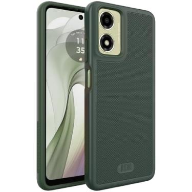 Imagem de TUDIA Capa MergeGrip [grau militar] projetada para Motorola Moto E14 / G04 / G24 / G04s, [testada contra quedas] Capa protetora de camada dupla à prova de choque fina, resistente e resistente (verde