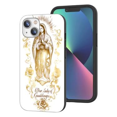 Imagem de HANLINZHIYA Capa compatível com iPhone 15, design de oração de Madonna, proteção contra quedas, fina, à prova de choque, capa de TPU para presente para homens e mulheres