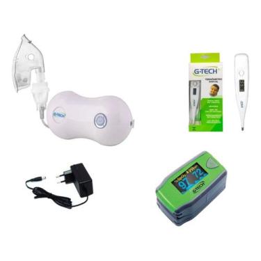 Imagem de Inalador SuperFlow DC2 + Oximetro Infantil + Termometro Digital - G-Te