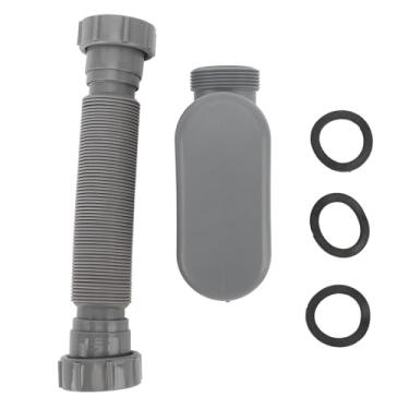 Imagem de Tubo de drenagem da banheira 1 1/2 polegada de prevenção de odor flexível Tubo de drenagem do chuveiro para banheiro PVC Material Fácil Instalação