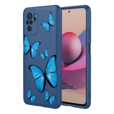 Imagem de KOARWVC Capa de telefone para Redmi Note 10S/Redmi Note 10 4G, capa Xiaomi Poco M5s M2101K7AI, design de padrão de borboleta, fina, protetora, macia, amortecedora, capa de telefone para Redmi Note10S
