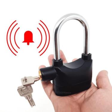 Imagem de Cadeado Antifurto Com Alarme Potente 110dB Para Bicicleta, Moto, Porta