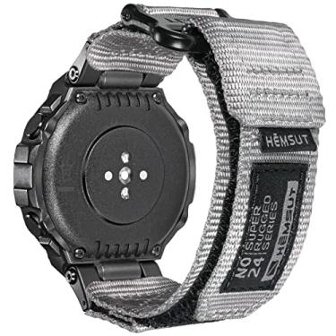 Imagem de SMITHA Pulseiras de relógio compatíveis com Amazfit T-Rex/T-Rex Pro/T-Rex 2/T-Rex Ultra, pulseira esportiva de nylon resistente, fecho de velcro militar