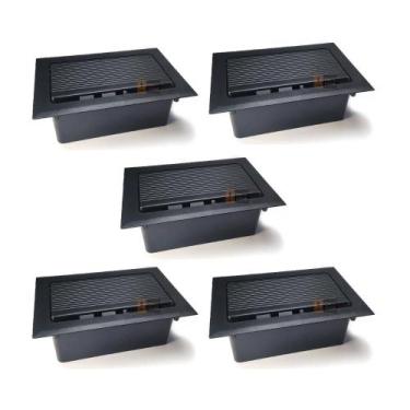 Imagem de Kit 5 Caixa de Tomada Mesa Reunião Embutir Masticmol Preta Plástico