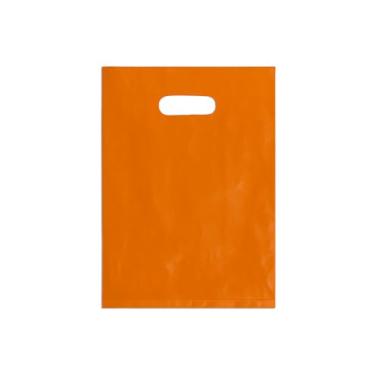 Imagem de Sacola Plástica Boca de Palhaço/Alça Vazada, 40x50, Diversas Cores (Laranja)