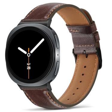 Imagem de Tasikar Pulseiras de couro compatível com Samsung Galaxy Watch 8 de 40 mm e 44 mm, pulseira de couro genuíno compatível com Samsung Galaxy Watch 8 Classic de 46 mm, Watch 8(40/44mm) / 8 Classic (46mm