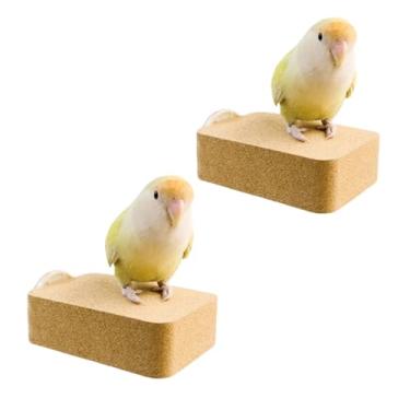 Imagem de CXYYXF Brinquedo de mastigar papagaio para pássaros, suporte de madeira de cortiça, equipamento de brinquedo de moagem de madeira, papagaio, rolha de cortiça para pombinhos, conures periquitas