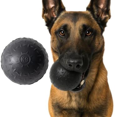 Imagem de Bola de tênis Monster K9 indestrutível – Substituição vitalícia – Bola durável para cães mastigadores agressivos – Borracha natural não tóxica segura – Brinquedo para mastigar – Resistente – Feita nos