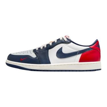 Imagem de Nike Tênis masculino Air Jordan 1 Low, Summit branco/vermelho academia, 41