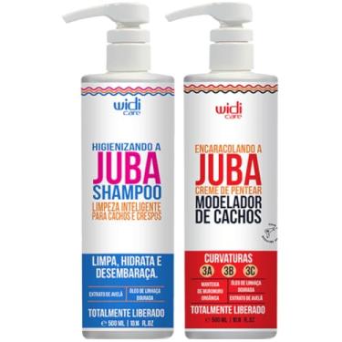 Imagem de Kit Juba Shampoo Higienizando E Encaracolando Creme De Pentear 500ml Widi Care