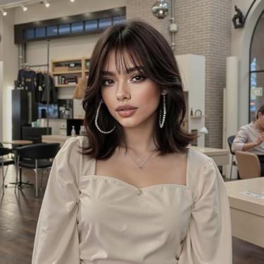 Imagem de Nuxovin Perucas de cabelo humano azul-petróleo meia-noite Bob curto com couro cabeludo sem costura boné respirável design sem cola linha fina natural textura leve (azul-petróleo da meia-noite, 30,5 cm