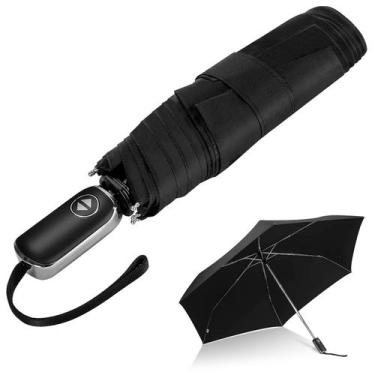 Imagem de Guarda-chuva LEAGERA Automático Flat Dobrável Portátil Preto