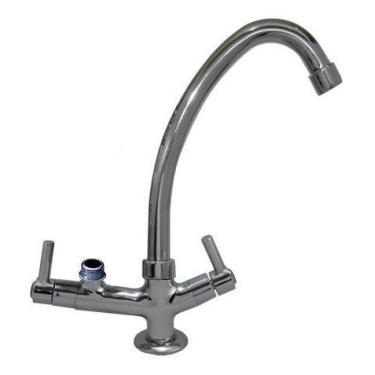 Imagem de 2142 C80 Torneira Bica Móvel Tradicional Metal Bancada Pia Cozinha P/ 