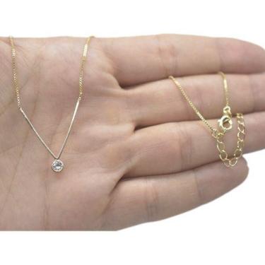 Imagem de Colar Corrente Ponto De Luz V Banhado Ouro 18k - Papillon Semi Jóias, 
