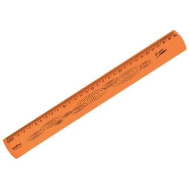 Imagem de Regua 30 Cm Flexivel Laranja Neon Waleu