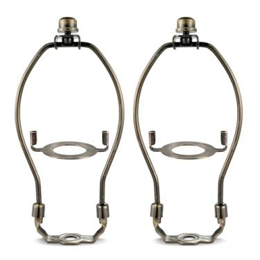 Imagem de Harpa de abajur, lâmpada de latão antigo, suporte de abajur com moldura de harpa, suporte removível para luz de chão ou mesa (Bronze, 7 polegadas)