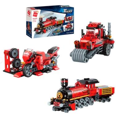 Imagem de Bloco de Montar Qman Mestre do Poder Combo Transportes 3 em 1