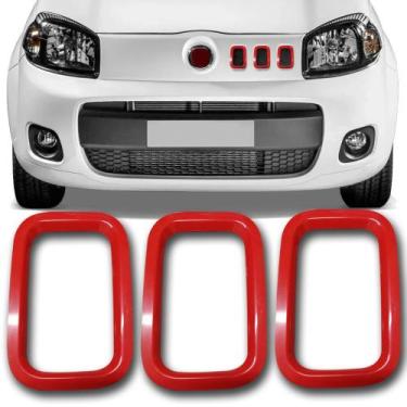 Imagem de Aplique Moldura Da Grade Do Uno 2010/2014 - Cor Vermelha - SHEKPARTS