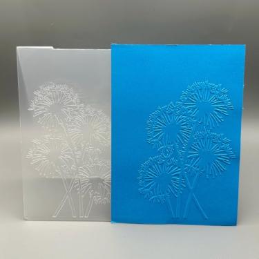 Imagem de Modelo de pasta em relevo de plástico 3D, 4 dentes-de-leão, textura A6, tamanho A6, para fazer cartões, faça você mesmo, scrapbooking, papel, artesanato, artesanato, scrapbook, decoração