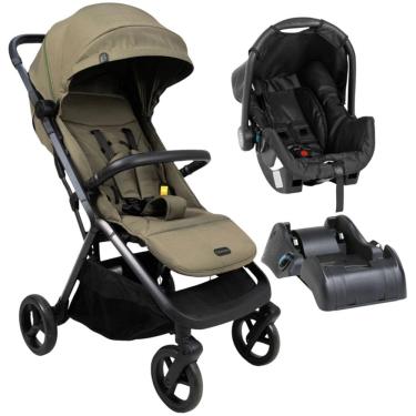 Imagem de Carrinho De Bebe Alpe Verde + Bebe Conforto Grid E Base - Galzerano