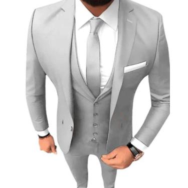 Imagem de Terno Masculino Cinza Claro Oxford Premium Tricoline toque Macio - Cor
