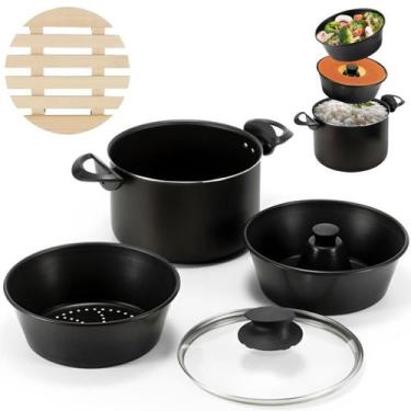 Imagem de Panela 3 Em 1 Antiaderente 3,9L + 02 Descansos De Panela - Marcolar