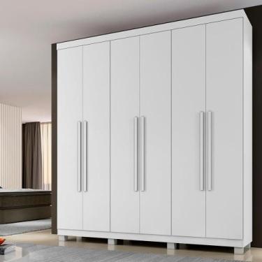 Imagem de Roupeiro Verona 6 Portas 3 Gavetas Branco - Tudo de Móveis