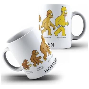 Imagem de Xícara Caneca Personalizada  Porcelana Simp sons Homersapien Evolução 