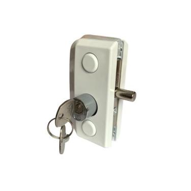 Imagem de Fechadura para Porta de Vidro de Abrir 6 a 10mm com Miolo e 2 Chaves  
