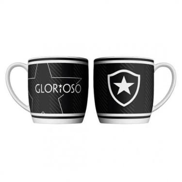 Imagem de Caneca Porcelana 360ml Copo Time de Futebol Botafogo Resistente Café -