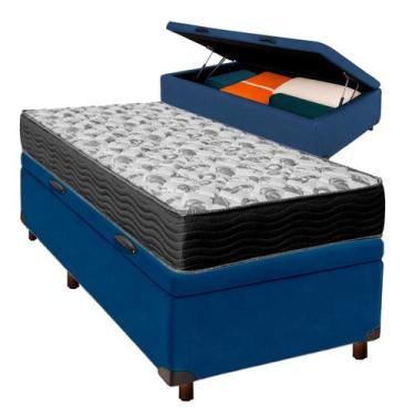 Imagem de Conjunto Cama Box Bau Solteiro + Colchão Iso100 Ortobom