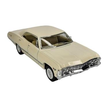 Imagem de Miniatura Carrinho De Ferro chevrolet impala 1967 Abre a Porta Carro antigo de Coleção Metal (impala bege)