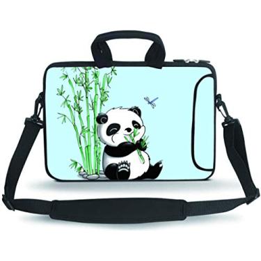 Imagem de HYUTOTA 14 15 15,4 15,4 cm 39,6 cm bolsa carteiro bolsa de transporte com alça bolso acessório serve para laptops de 14 a 15 polegadas / notebooks/tablet infantil / pad (Panda)
