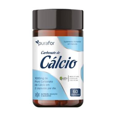 Imagem de Carbonato de Cálcio 500mg 60 Cápsulas  Purafor