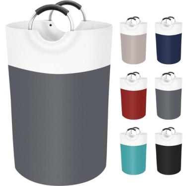 Imagem de Cesto de roupa suja BlissTotes 75L em tecido impermeável cinza