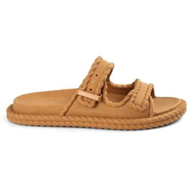 Imagem de Sandália Papete Slide Anatômica Leve Macia Confortável Tira Ajustável Trançada Resistente-Feminino