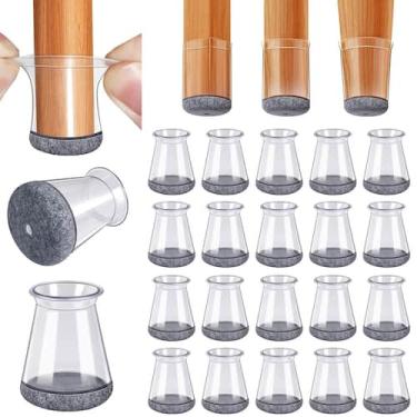 Imagem de Protetores de pernas de cadeira BUMACO, silicone transparente, 20 unid