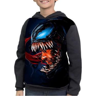 Imagem de Casaco Moletom Infantil  Spider-man Venom Filme - smoke, Preto, 3