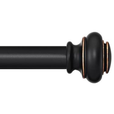 Imagem de Varão de cortina de janela SIMEWIN Heavy Duty 180-360 cm preto/dourado