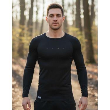 Imagem de Camiseta Manga Longa Térmica, Dry Fit Poliamida, Uv - FYNE fIT, Preto,