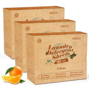 Imagem de Lençóis de detergente para roupa Poesie Citrus Scent, pacote com 3, 24