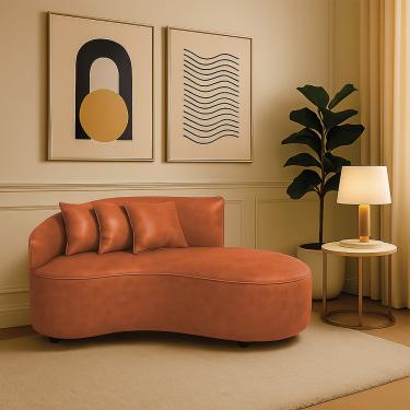 Imagem de Sofá 2 Lugares Orgânico 140 cm Morgan Sintético PU D03 - D'Rossi