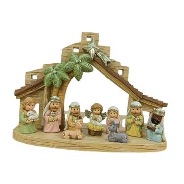 Imagem de FLCPJGV Conjunto de Presépio de Natal, Escultura de Resina para Sala de Estar, Mesa,