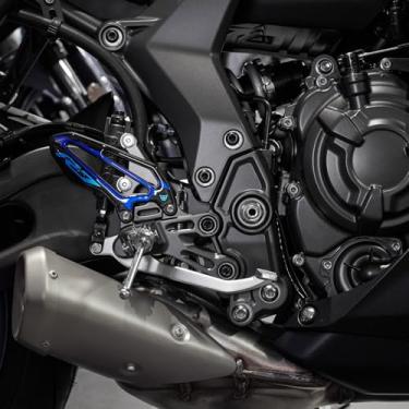 Imagem de Resin Bike Adesivos de motocicleta compatíveis com Yamaha YZF R7 2021-2025 Icon Blue. Almofadas de calcanhar de proteção de motocicleta contra batidas e arranhões, par de adesivos 3D de resina feitos